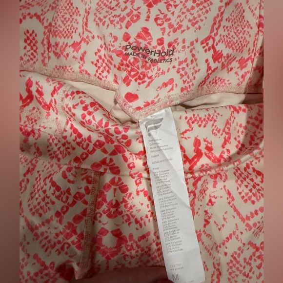 Fabletics Pink and Cream Snake Print Activewear Set - Picture 3 of 3